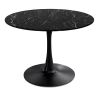 42.12"Modern Round Dining Table with Printed White Marble Table Top; Metal Base Dining Table;  End Table Leisure Coffee Table