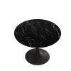 42.12"Modern Round Dining Table with Printed White Marble Table Top; Metal Base Dining Table;  End Table Leisure Coffee Table